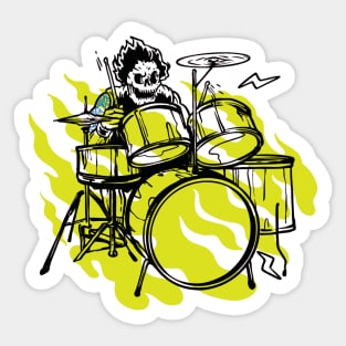 Skull Drummer Sticker